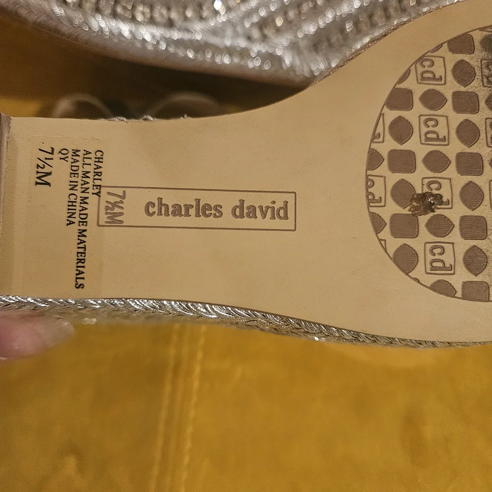 Charles David Silver Women's Sandals - Picture 4 of 6